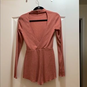 Urban Outfitters Pants - UO knit long sleeve romper open back turtleneck Urban Outfitters Pants - UO knit long sleeve romper open back turtleneck